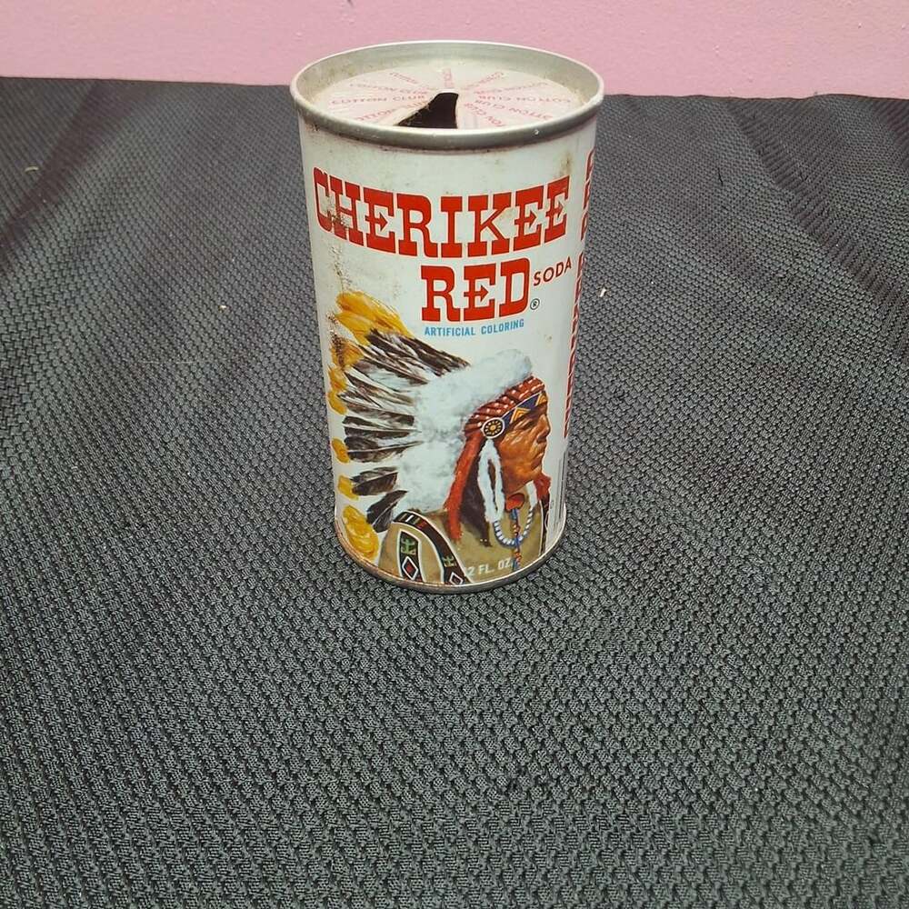 Vintage Cherokee Red Soda Steel Can 12 fl oz Cotton Club Bottling Co